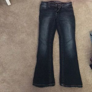 Dark wash flare jeans